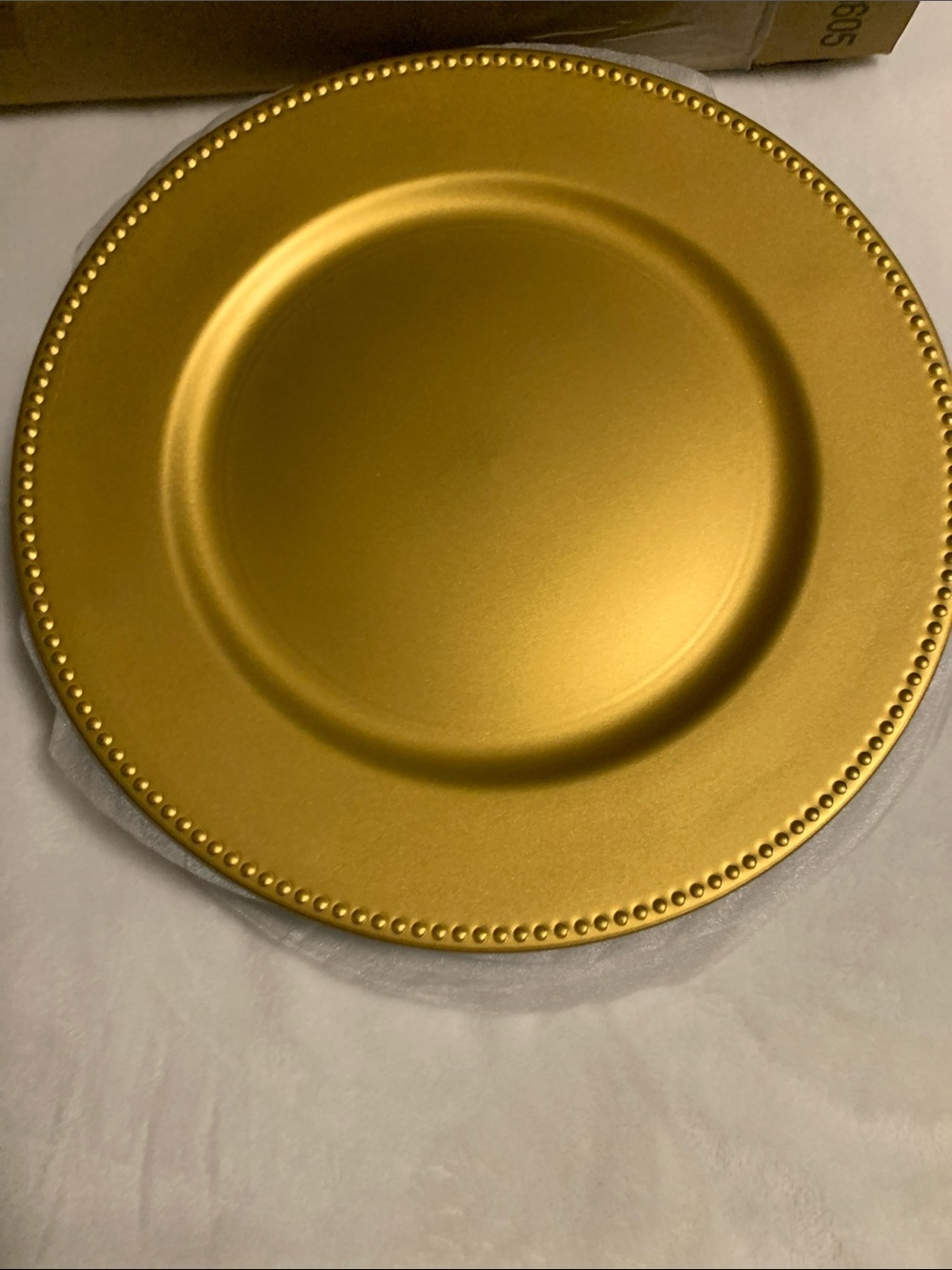 12 pcs. Gold chargers for plates